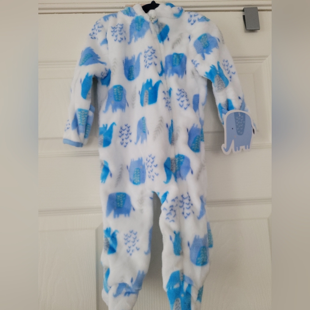 Little Beginnings Infant Baby Boys Plush Soft Hooded Pram Snowsuit 3-6 M NWT